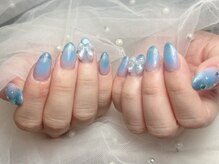 ジョアネイル(JOA Nail)/マググラデー/リボン/チーク/青