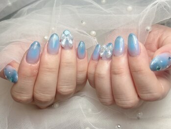 ジョアネイル(JOA Nail)/マググラデー/リボン/チーク/青