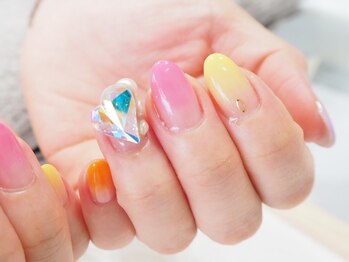 08ネイル(08 nail＆school)/オーロラのハートスワロ♪