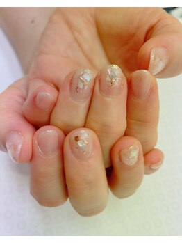 ラメグラデーション×シェル