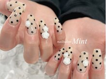 ネイルサロン ミント(Mint)/ドット×ローズ♪