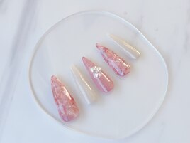 ピンクマーブル×ホワイト