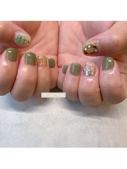 ゼロハチイチ(081)/ショートネイルのクリスマス