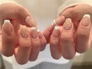 水色フレンチ×ドット