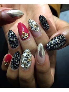 ネイルサロン アイル(nail salon i’ll)/ツイード ミラーネイル☆