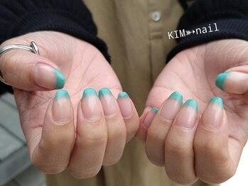 ケイアイエムネイル(KIM nail)/green french♪