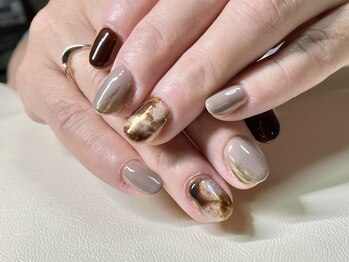 アルシエロ(al cielo)/秋カラー ニュアンスネイル