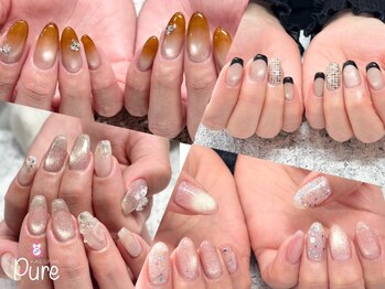 ピュア(Pure)の写真/【選べるPureサンプル♪】大人可愛いネイルなら当店におまかせ★あなただけのオリジナルデザインも☆