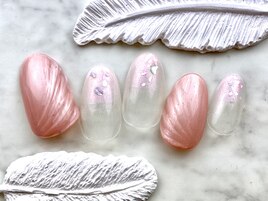 ピンクデザインネイル