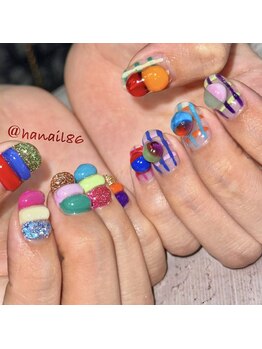 エムネイル(Ｍ)/haruka nail × ぽこぽこネイル