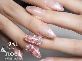 ガーリーツイードフレンチネイル