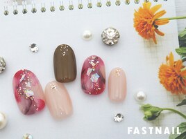 オーロラ赤べっ甲ネイル￥7700