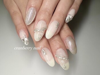 クランベリーネイル 代官山 恵比寿(cranberry nail)/ホワイト冬ネイル