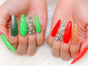 ルアナ(Luana.)/蛍光緑オレンジ×埋めつくし