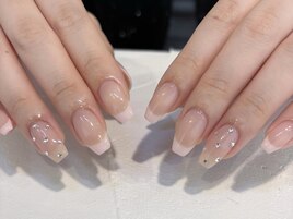 ベビーピンクフレンチデザイン