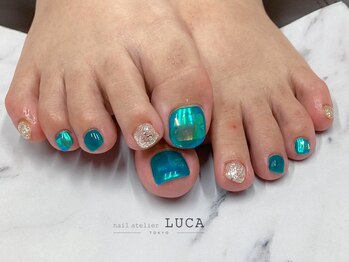 ネイルアトリエルカ(nail atelier LUCA)/W-803 うるうるブルー氷ネイル