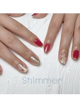 シマー(Shimmer)/ミラーネイル×お花