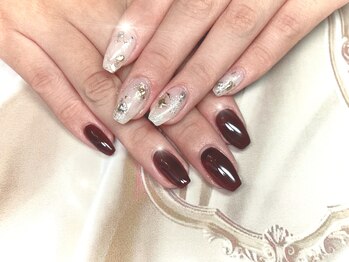 ハッピービューティー(Happy Beauty)/ボルドー&ラメニュアンス