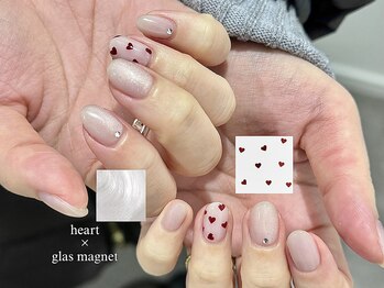 バレンタインネイル