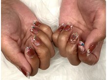 グレイヘアービューティー(gray hair beauty)/クリアフレン押し花ネイル