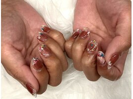 クリアフレン押し花ネイル