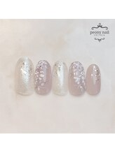 ピオニーネイル(peony nail)/モノトーン　冬の小花