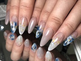 ネイビーもやもやネイル