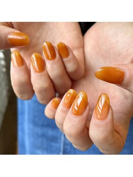 リファインネイル(refinenail)/オレンジワンカラーネイル