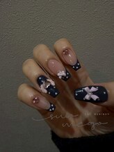 サンミーゴネイル 神戸店(Sunmego Nail)/リボンネイビーネイル
