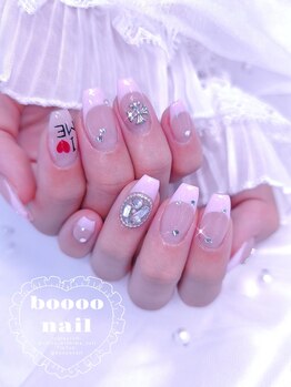 ブーネイル(boooo nail)/パステルピンクフレンチ