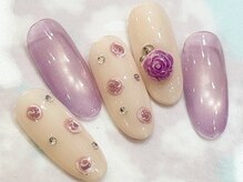 チェリーズネイル(Cherrys Nail)/春ネイル 薔薇ネイル