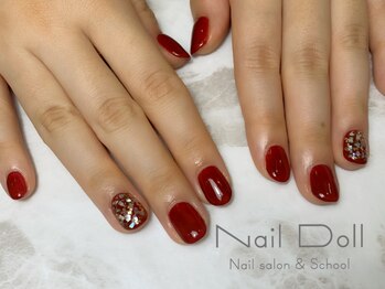 ネイルドール(Nail Doll)/ムラ塗りボルドー