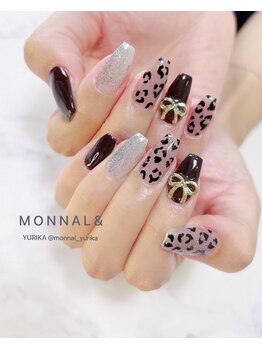 モナールアンド(MONNAL&)/レオパード柄ネイル