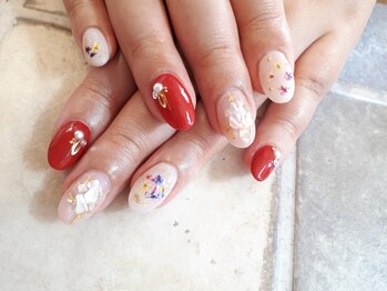 パステル(PASTEL)/大人可愛い春ネイル☆長さだし