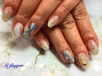 ジー フィンガー 千葉店(G)/大理石ネイル