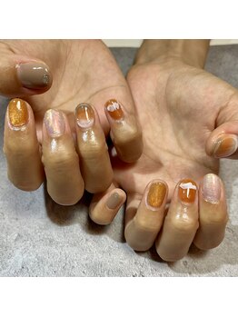リファインネイル(refinenail)/オレンジニュアンスネイル