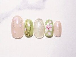 和風手描き桜ネイル全員￥7980