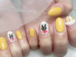 インク/ウサギ/ぷっくり/黄色