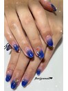 グラデーションオーロラnail