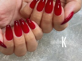 【ジェル】赤グラデ