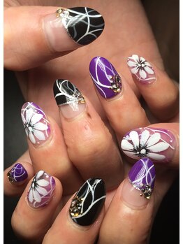 ネイルサロン アイル(nail salon i’ll)/パープルベース☆フラワー★