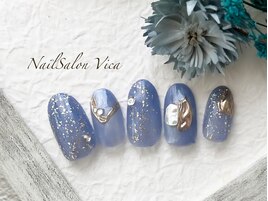 涼し気ブルーとミラーデザイン♪