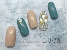 ネイルアトリエルカ(nail atelier LUCA)/L-22 大人グリーンシェルネイル