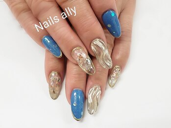 ネイルズアリー 立川店(Nails ally)/ニュアンス×ブルー