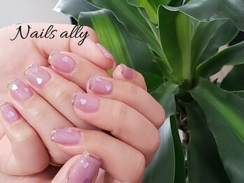 ネイルズアリー 立川店(Nails ally)/クリアネイル×スイート×ハート