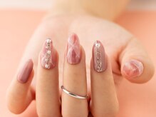 ヴァンネイル(VINGT NAIL nail&eye beauty)/くすみピンク×パール