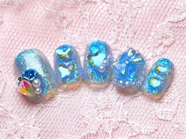 ブルーハートリボンキラキラ