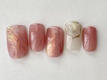 エムドットネイル 池袋(m.nail)/ピンク×オーロラニュアンス