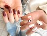 Hand｜長さ出し10本＋フリーアート（90分）【￥11000】