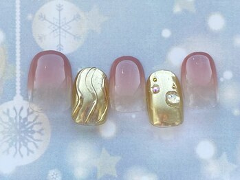 ココロ 新橋(kokoro)/クリスマスネイル★ちょこっと